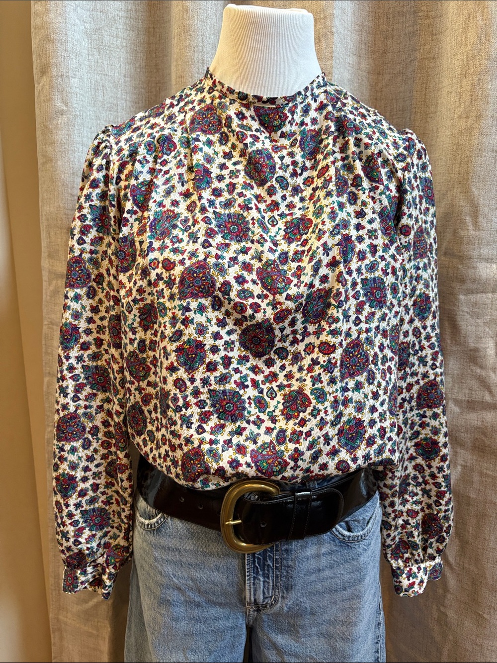 Vintage NICOLA paisley blouse size 10
